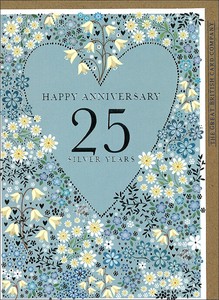 グリーティングカード 銀婚式お祝い シルバーウェディング「25周年 アニバーサリー」 2024新作