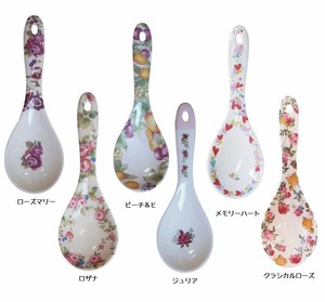【キッチン雑貨】メラミン　丸型しゃもじ(小)　花柄　フルーツ柄　ハート柄