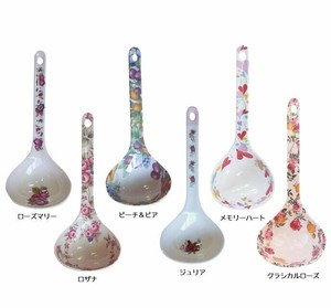 【キッチン雑貨】メラミン　おたま(中)　花柄　フルーツ柄　ハート柄