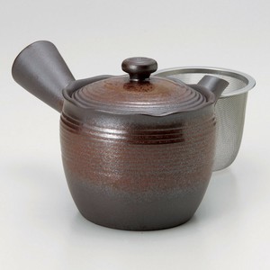 万古急須1.5花風炎(カゴ網付)(萬古焼)　日本製
