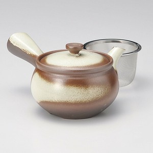 万古急須1.5丸碗雲(カゴ網付)(萬古焼)　日本製