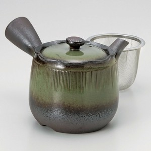 万古急須2.0花花森林(カゴ網付)(萬古焼)　日本製