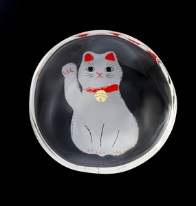 めでたmono　招き猫豆皿　白