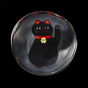 めでたmono　招き猫豆皿　黒