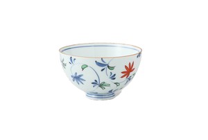 浜陶　染錦二色唐草  飯碗