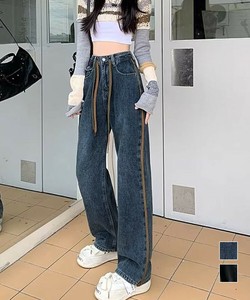 国内即納 デニムパンツ 長ズボンハイウエスト美脚