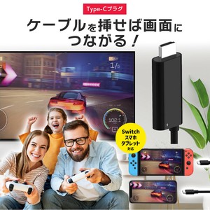 switch テレビ 接続 有線 設定不要 Type-C 専用 ミラーリングケーブル V-MCS03