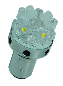 M&Hマツシマ (1個)12v BAY15D レッド&ホワイト 18LEDスーパーワイドビーム L8183
