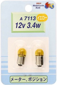 M&Hマツシマ　白熱電球(2個入)  12v3.4w  G10 BA9S　A7113