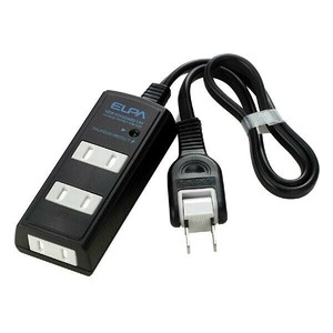 ELPA(エルパ) 耐雷サージ機能付コード付タップ 3個口 3m ブラック WBT-3030SBN(BK)