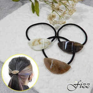 【ヘアゴム】【日本製アクリル】アクリル半月型ヘアゴムポニー　42-7032