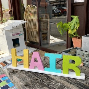 HAIRサインボード　アソート　英字　オールドウッド　リサ イクルウッド　古材　DIY　看板　オブジェ