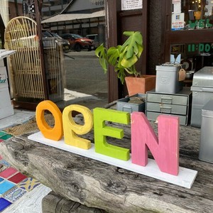 OPENサインボード　A　アソート　英字　オールドウッド　リサ イクルウッド　古材　DIY　看板　オブジェ