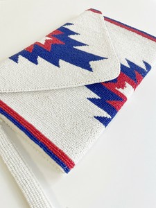 ⑥【SALE★在庫限り】NATIVE柄ビーズクラッチ（手刺繍ビーズ）