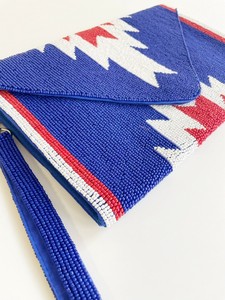 ⑥【SALE★在庫限り】NATIVE柄ビーズクラッチ（手刺繍ビーズ）