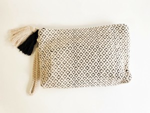 ⑥【SALE★在庫限り】ジャガードZIPクラッチ（手織生地）