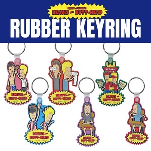 【ロングセラー】【ぷくっとオシャレ】RUBBER KEY RING ラバーキーリング Beavis and Butt-Head ビーバス