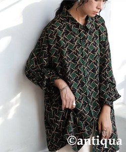 [antiqua] Button Shirt/Blouse Ladies fashion Retro Pattern