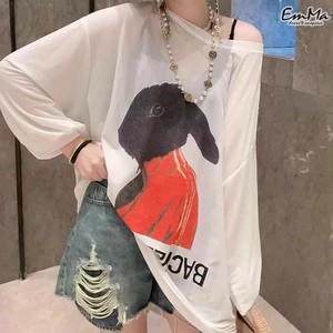 長袖Tシャツ 薄手 うさぎモチーフ アルファベット 春 夏 秋 【2024新作】 OEH1432