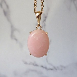 Gemstone Pendant Pink Top Stainless Steel Pendant