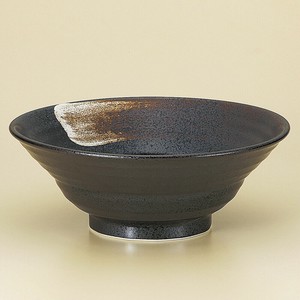 黒白刷毛六兵衛丼　日本製 美濃焼 和食器 ラーメン 鉢 ボウル
