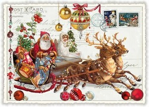クリスマス　ポストカード■ラメ＆ダイカット加工 ドイツより直輸入