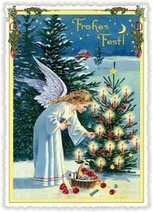 クリスマス　ポストカード■ラメ＆ダイカット加工 ドイツより直輸入