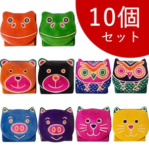 山羊革 アニマルコインパース（小） 5種 10入 アソートセット【小銭入れ/インド製/フェアトレード】