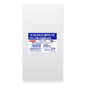 SWAN OPP袋 ピュアパック S12-23.5（長3サイズ） (テープなし) 厚口04 100枚