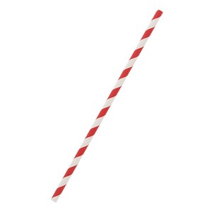 羽柴化成工業 ペーパーストロー 6×210mm 赤スパイラル 裸 200本