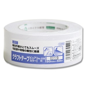 オカモト カラークラフトテープ 50mm×50m No.228 シロ 1巻