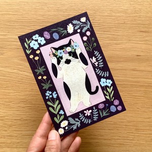 ポストカード　絵本の中のねこ（#new2 ウシねこ）
