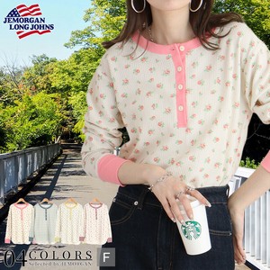 花柄クレリックヘンリー L/S Tee