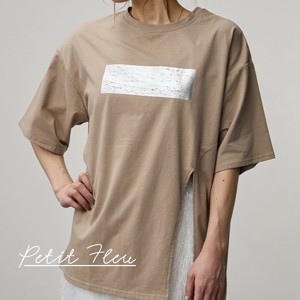 T-shirt Slit T-Shirt Short Sleeve 5/10 length