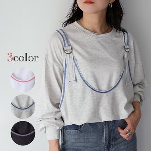 配色ステッチ2WAYサスペンダーロンT ロンT　サスペンダー　2WAY　配色ステッチ　カジュアル　ラフ