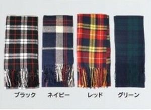 Thick Scarf Check Pattern Scarf Unisex 170 x 40cm