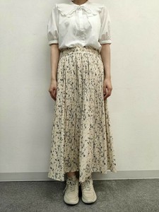 Skirt Pleated skirt Floral Pattern Crepe Fabric