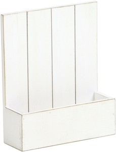 木製背面付プランター　ホワイト ガーデニング　ハンドメイド　ベース