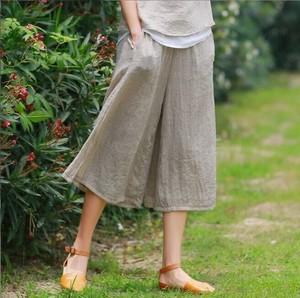 クロップドパンツ ワイドパンツ 無地 ゆったり 快適 レディース ファッション  BQ219