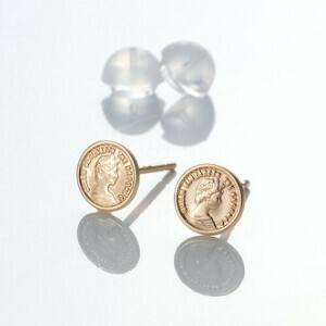 10金　コインモチーフ　ピアス　日本製