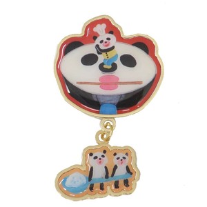 【ピンバッジ】パンダのおさじ コレクションピンバッジ パンダのおさじとフライパンダ