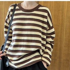 u25210 トップス レディース Tシャツ 長袖 2024秋新作 カットソー 韓国風 ボーダー