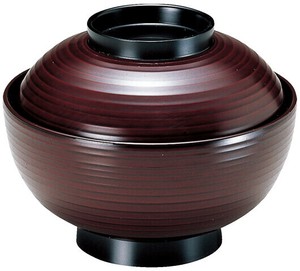 4．5寸乱引雑煮椀 溜ツバ黒 TA