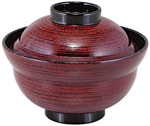 4．6寸かがみ丼 溜ハジキ刷毛目内黒 TA
