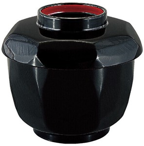 耐熱 ABS荒彫亀甲飯器 黒蓋高台内朱(内黒) TA