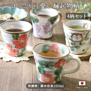 美浓烧 马克杯 陶器 手绘 开运 马克杯 330ml 9.2cm 日本制造