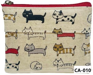 化妆包 口袋 拉链 猫咪图案 日本制造 透明