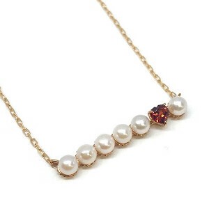 【Cheravir】K10YG  ネックレス ペンダント パール　ガーネット
