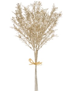 【クリスマス】【造花】【グリーン】AX60518　グリッターリーフバンチ（1束3本）