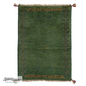 ギャッベ　ペルシャ　イラン　オーガニックウール　絨毯　ラグ　玄関マットL　63.5×88.5cm　ML1798_GR